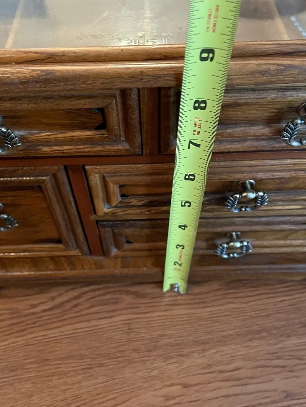 Vintage Wooden Dresser Style Jewelry Box Lift Top Japan 14x6x9